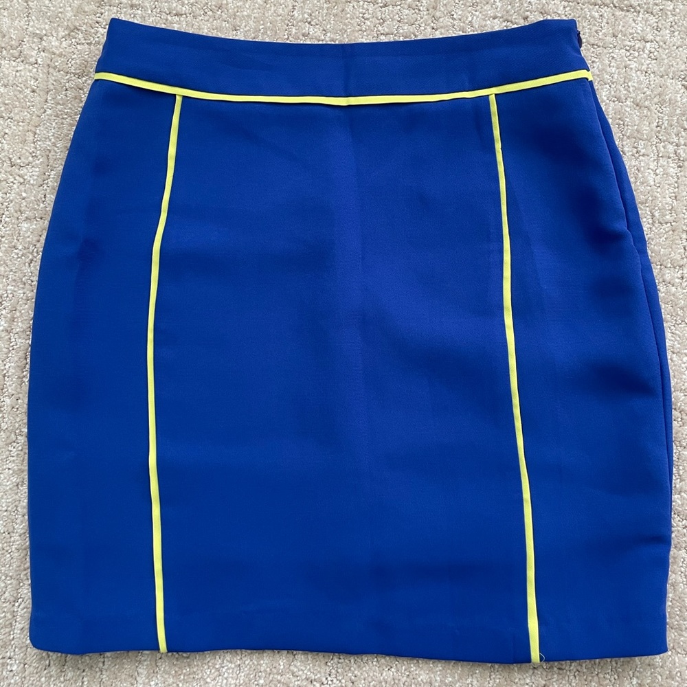 Bright blue skirt